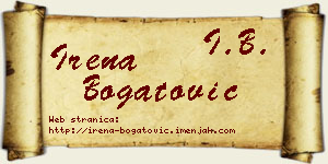 Irena Bogatović vizit kartica